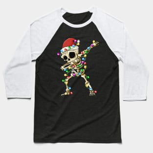 Dabbing Skeleton Christmas Baseball T-Shirt